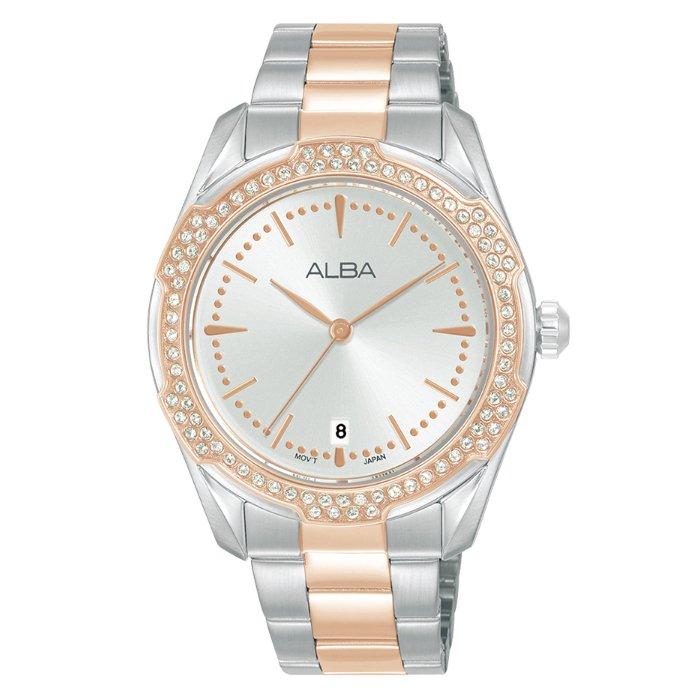 Buy Alba signa watch for women, analog, 36mm, stainless steel strap, ag8n30x1 - silver/rose... in Kuwait