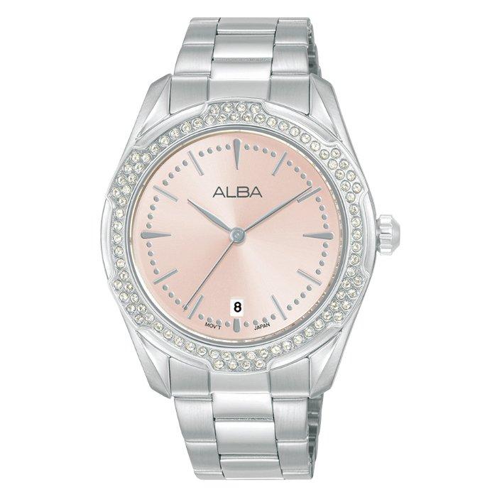 Buy Alba signa watch for women, analog, 36mm, stainless steel strap, ag8n37x1 - silver in Kuwait