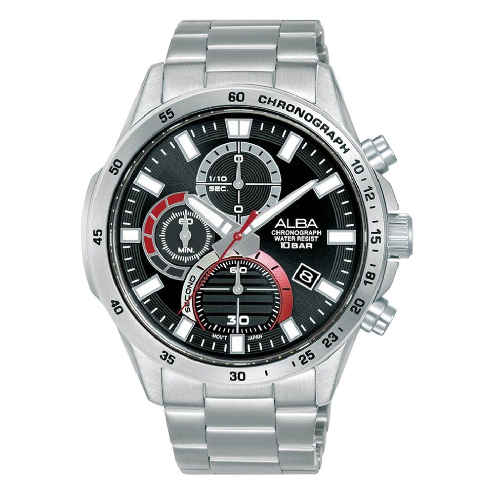 Buy Alba 43mm active watch for men’s, analog, stainless steel strap, am3969x1- silver in Kuwait