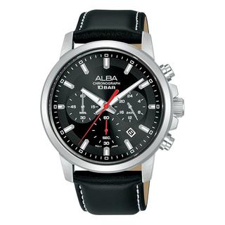 Buy Alba 42mm active watch for men’s, analog, leather strap, at3j63x1- black in Kuwait