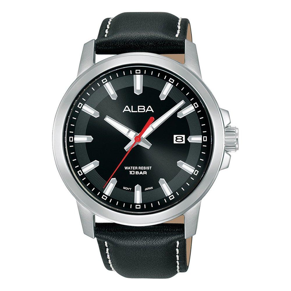 Buy Alba 42mm active watch for men's, analog, leather strap, as9t47x1- black in Kuwait