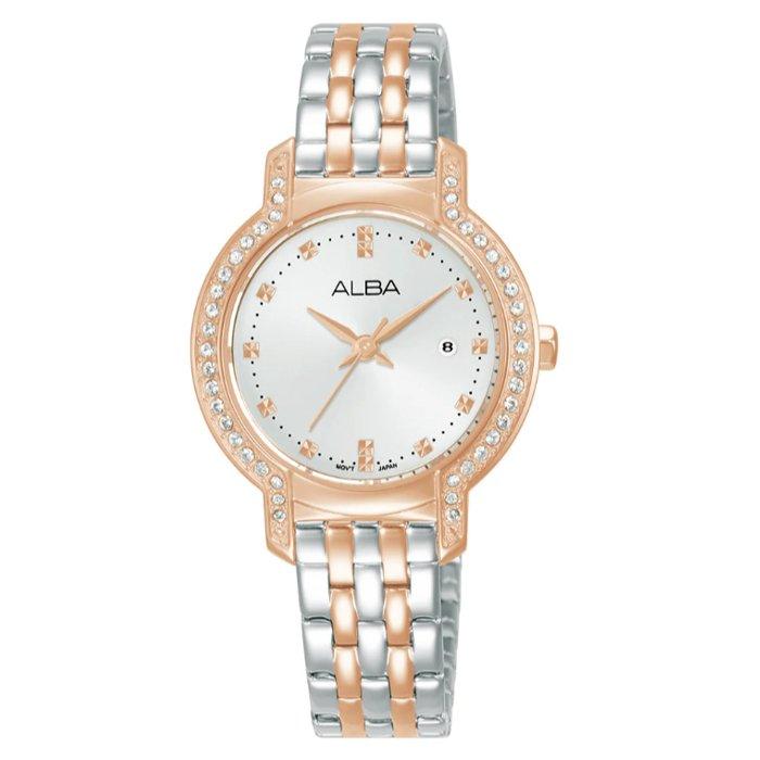 Buy Alba fashion watch for women, analog, 29. 4mm, stainless steel strap, ah7cm0x1- silver/... in Kuwait