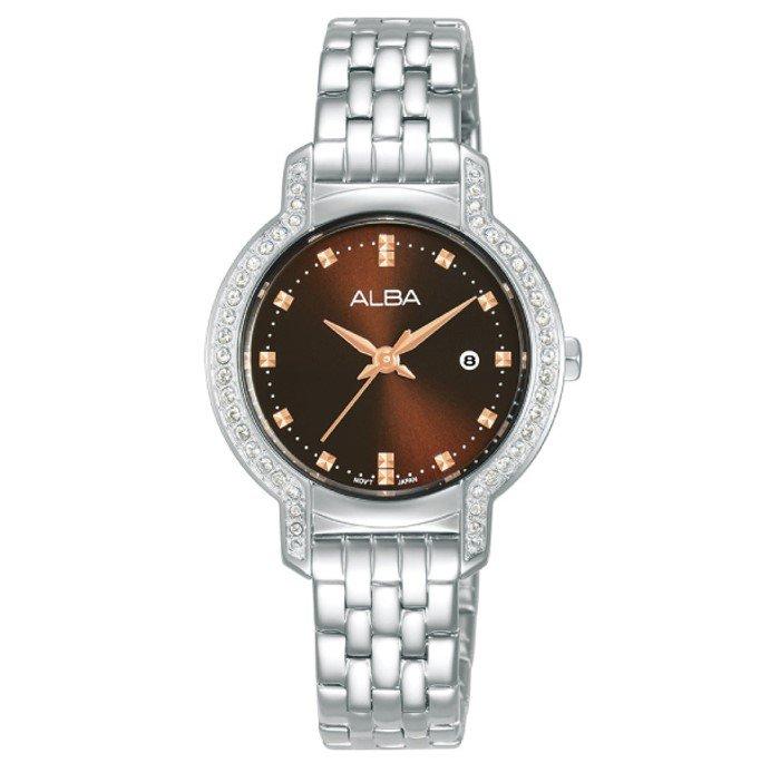 Buy Alba fashion watch for women, analog, 29. 4mm, stainless steel strap, ah7cm3x1 - silver in Kuwait