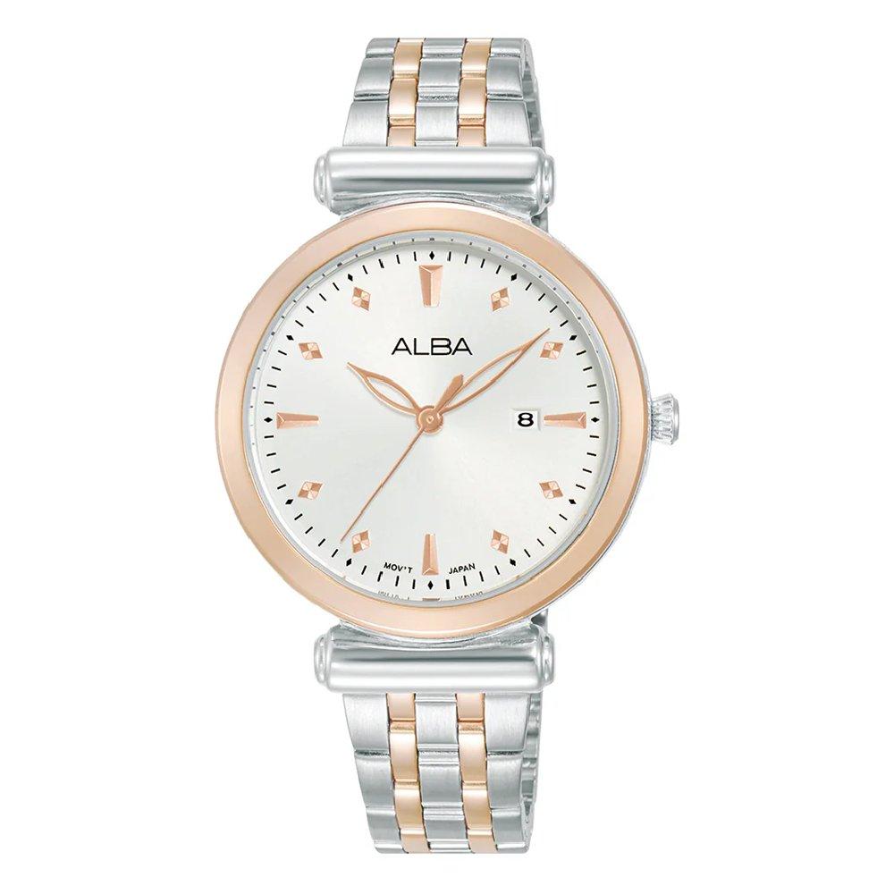 Buy Alba 32mm fashion watch for women, analog, stainless steel band, ah7cp8x1- silver& ... in Kuwait