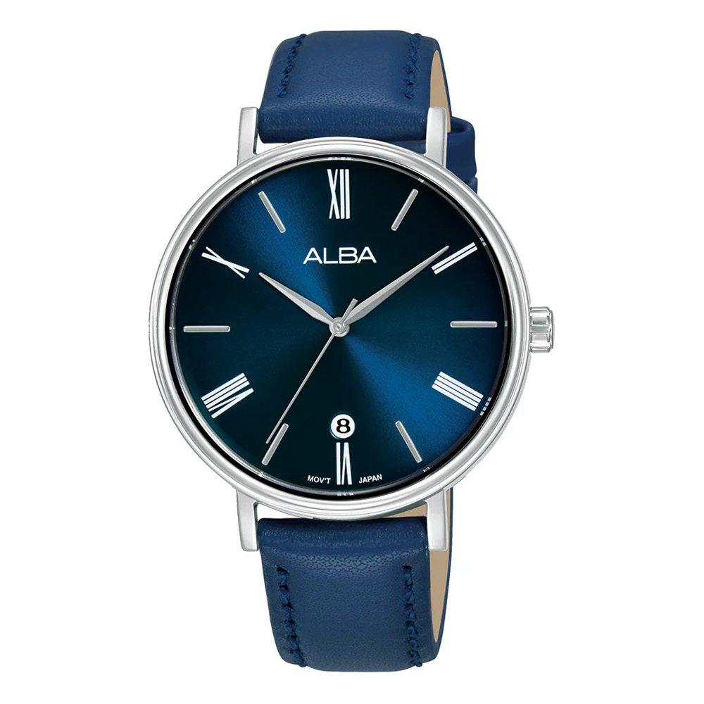 Buy Alba 36mm fashion watch for women, analog, leather band, ag8n91x1 -blue in Kuwait