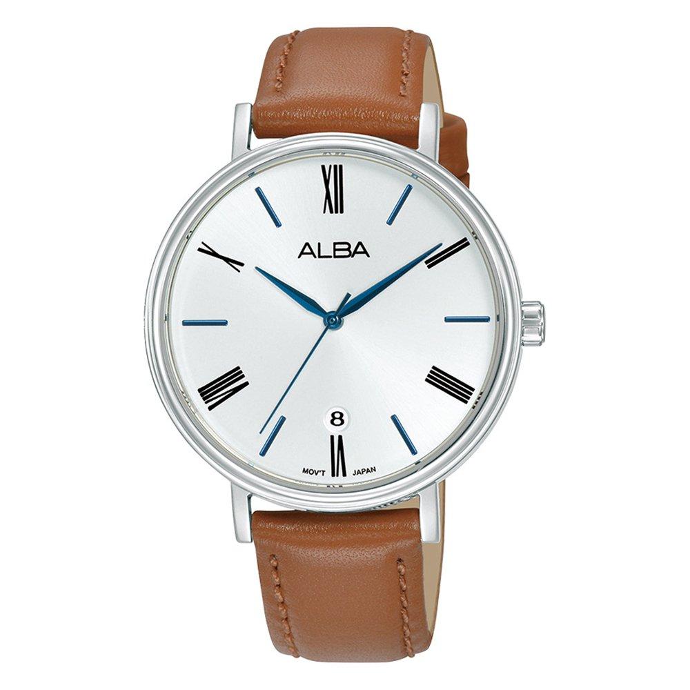 Buy Alba 36mm fashion watch for women, analog, leather band, ag8n93x1 -brown in Kuwait