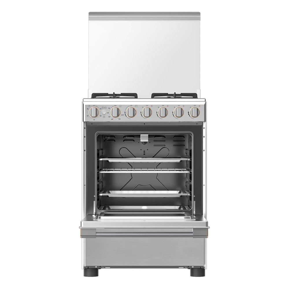 Toshiba 60X60CM 4 Burners Gas Cooker, 57L, RB2-60G4GE(MR) - Stainless Steel