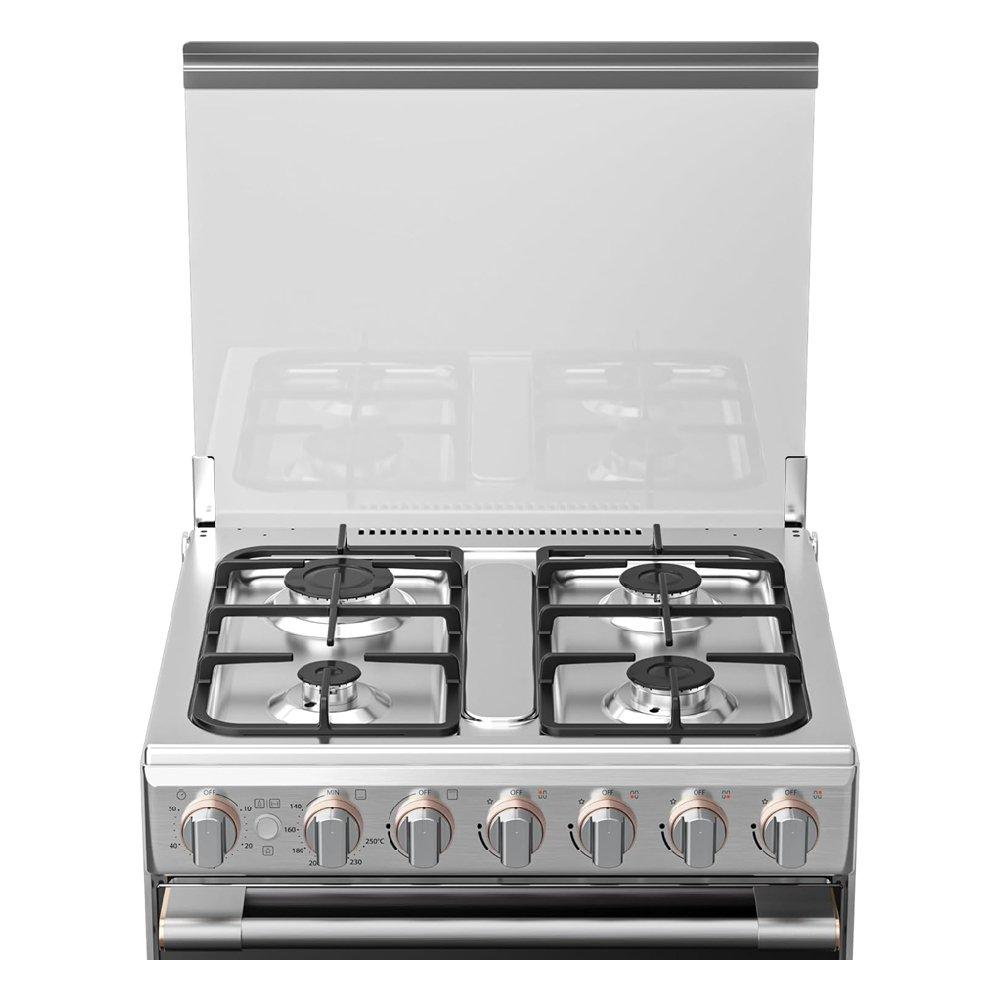 Toshiba 60X60CM 4 Burners Gas Cooker, 57L, RB2-60G4GE(MR) - Stainless Steel