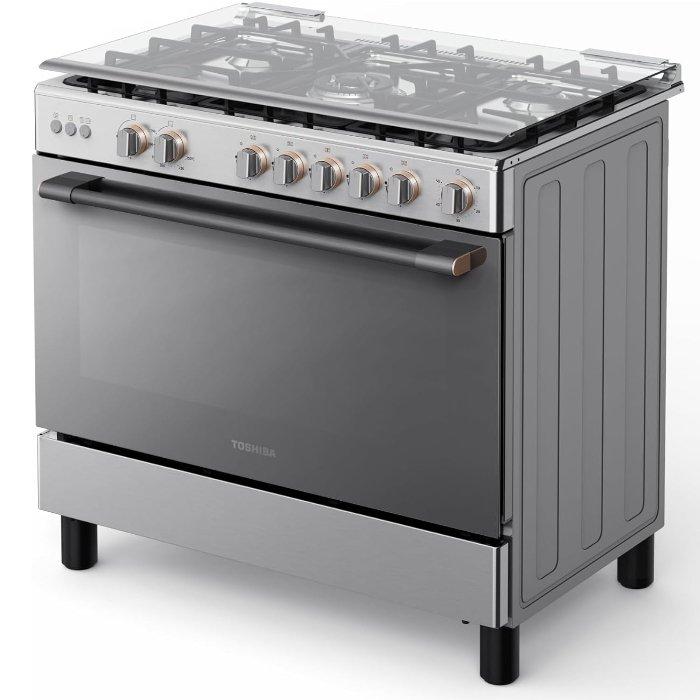 Toshiba 90X60cm Gas Cooker, 115L, RL2-90G5GE(MR) - Stainless Steel