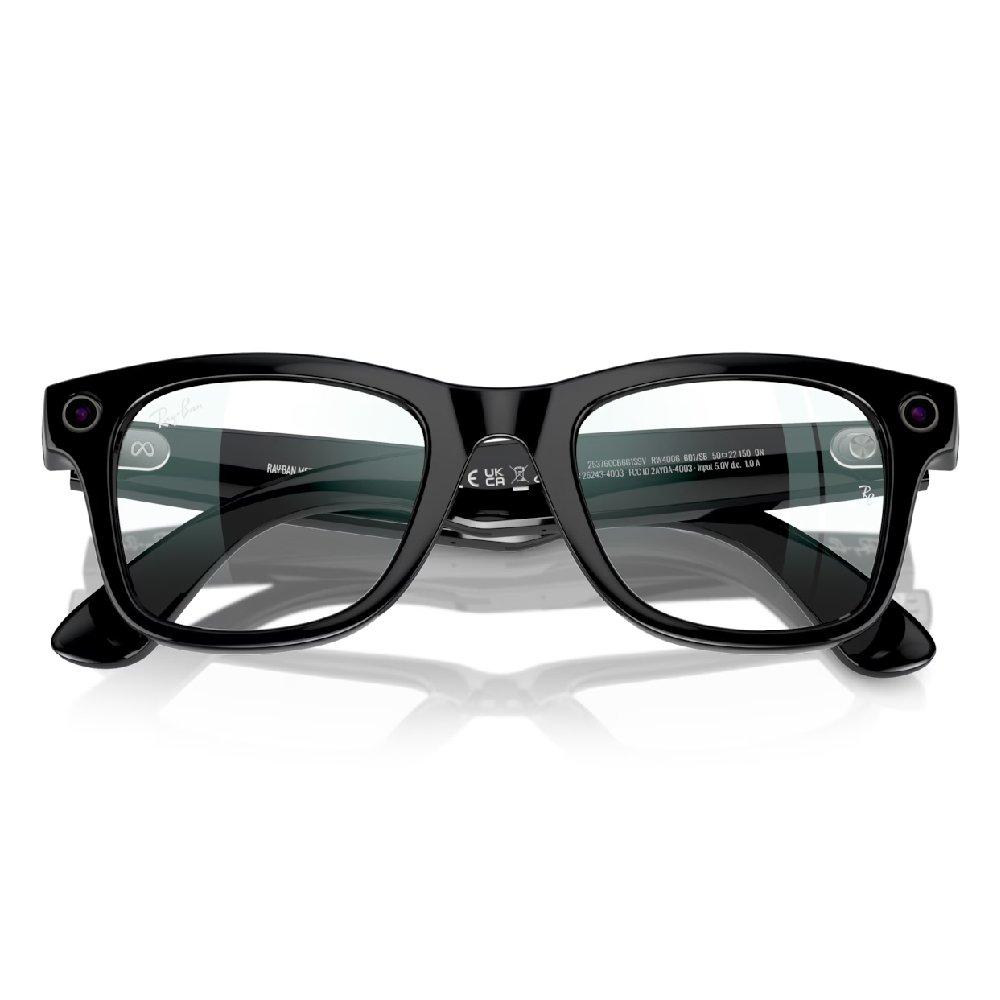 Ray Ban Meta Wayfarer Smart  Glasses, 0RW4006-601/SB5 - Black and Clear