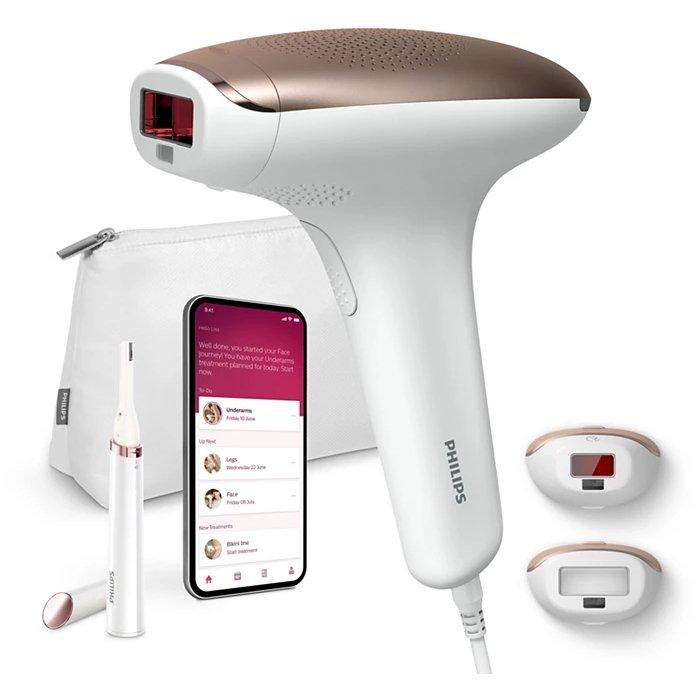 Philips Lumea Series 7000 Hair-Free Smooth Skin with Satin Compact Pen Trimmer, Corded, 2 Attachement, BRI921/60 - White