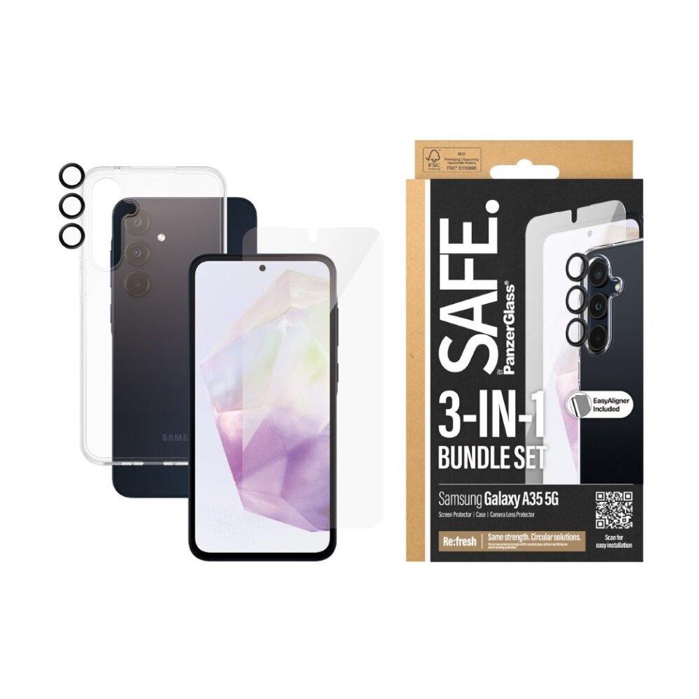 PanzerGlass 3-In-1 Samsung Galaxy A35 Protection Pack, BSAFE95690 - Clear