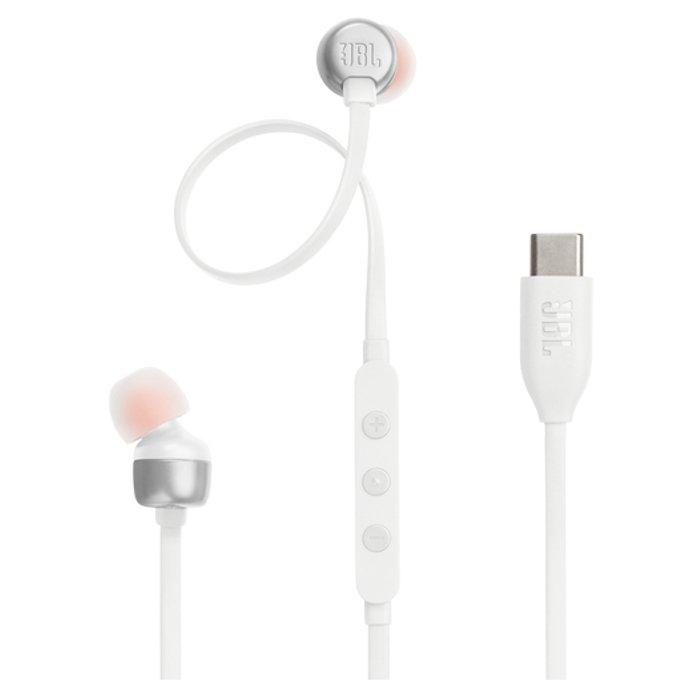 Buy Jbl t310c usb-c wired in-ear earphones, jblt310cwht - white in Kuwait