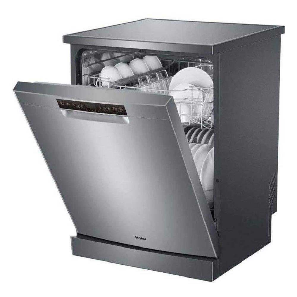 غسالة أطباق متكاملة من هاير، 6 برامج، 13 إعداد، HDWE13-38CS1IQ - فضي