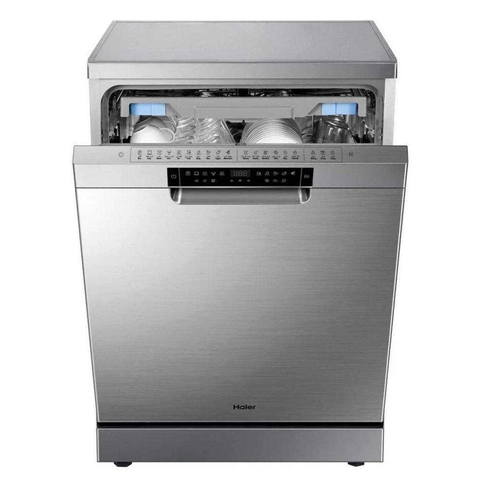 غسالة أطباق متكاملة من هاير، 10 برامج، 15 إعداد، HDWE15-38SC3IQ - فضي