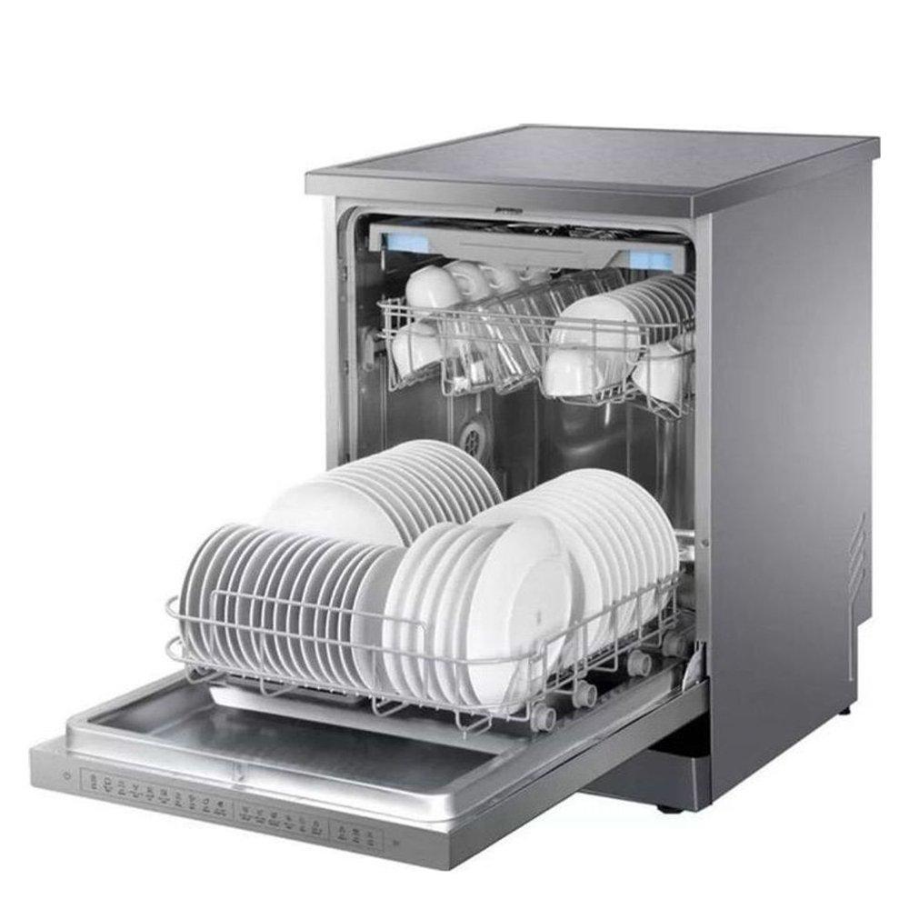 غسالة أطباق متكاملة من هاير، 10 برامج، 15 إعداد، HDWE15-38SC3IQ - فضي