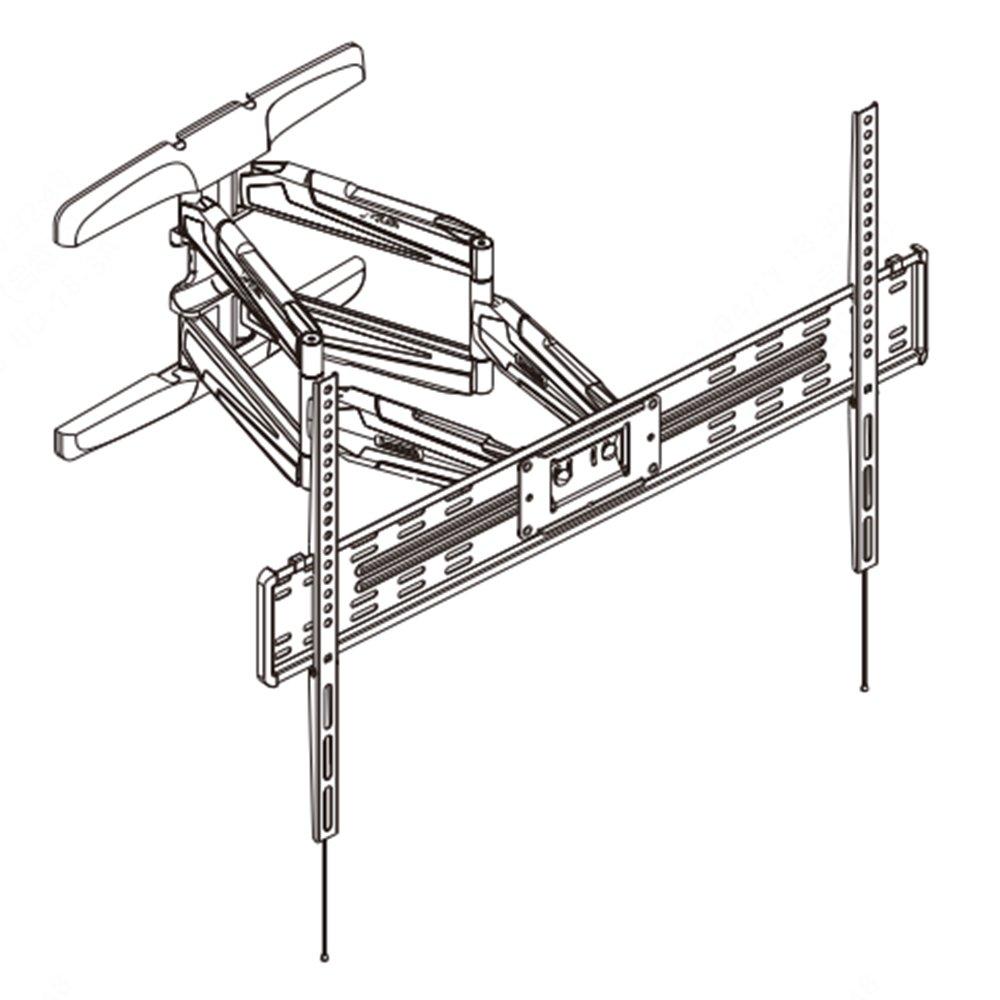 Loctek Full Motion Wall Mount for 47-100-inch TVs, 60kg Loading Capacity, PSW796LAT-900-KU06 - Black 