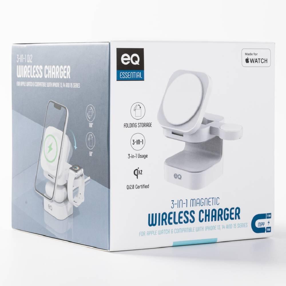EQ 3 IN 1 Qi2 Wireless Charger, WD-290C-WHT - White