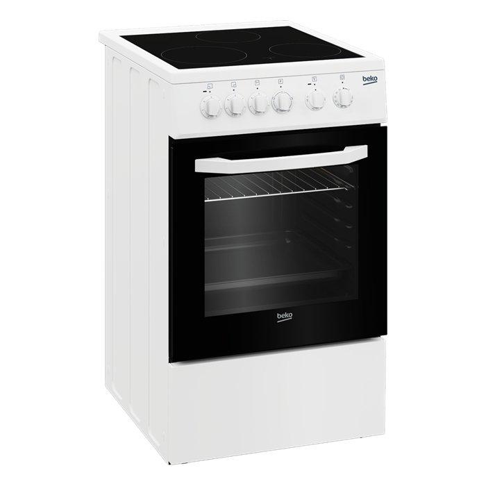 BEKO 3 Zones Ceramic Electric Freestanding Cooker, 50X50, CSS48100GW - White