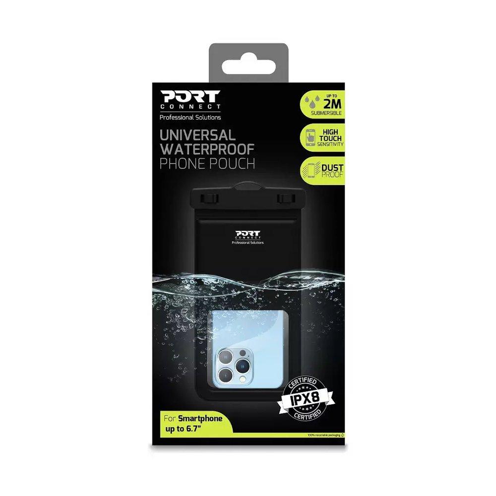 حقيبة حافظة للهاتف مضادة للماء من بورت كونيكت، حتى 6,7 بوصة، 901884 - أسود