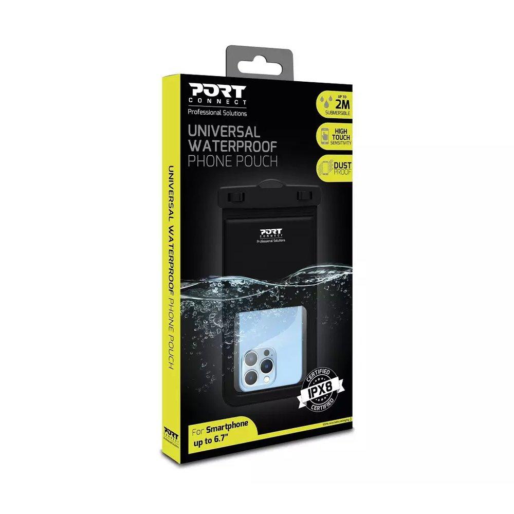 حقيبة حافظة للهاتف مضادة للماء من بورت كونيكت، حتى 6,7 بوصة، 901884 - أسود