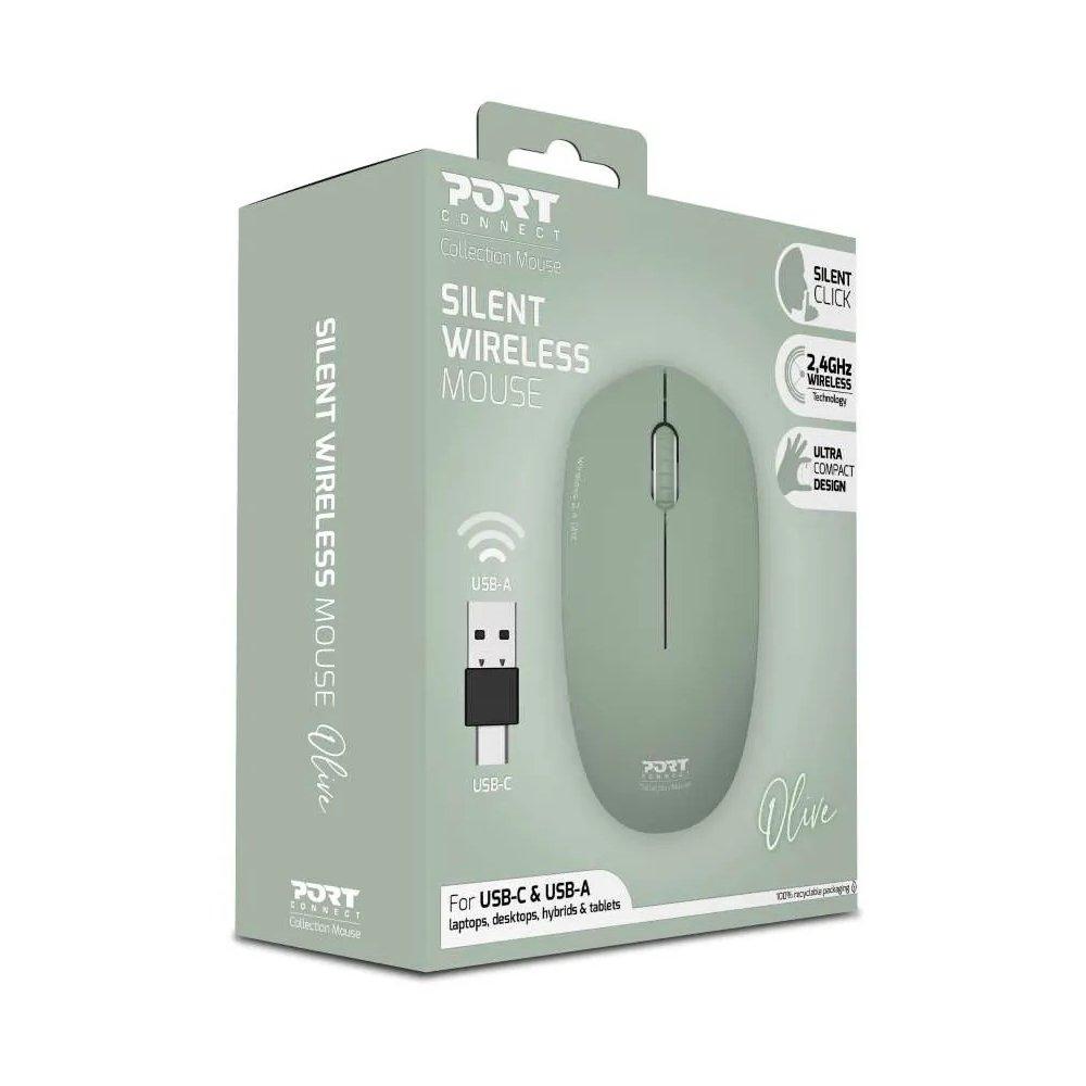 Port Collection II Silent Wireless Mouse, 2.4GHz, 900543 - Olive