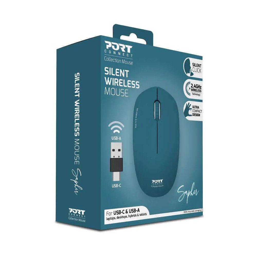Port Collection II Silent Wireless Mouse, 2.4GHz, 900545 - Saphire
