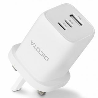 Buy Dicota 65w 3-ports gan wall charger, d32055 – white in Kuwait