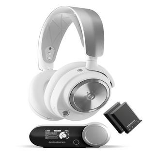 Buy Steelseries arctis nova pro wireless gaming headset for playtation, 2. 4ghz, 61526 – white in Kuwait