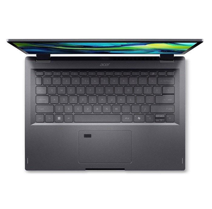 كمبيوتر محمول اسباير سبين 14 قابل للطي من ايسر، معالج انتل كور 5، رام 8 جيجابايت، 512 جيجابايت، مقاس 14 بوصة، رسومات مشتركة من انتل، نظام التشغيل ويندوز 11 - رمادي ايرو