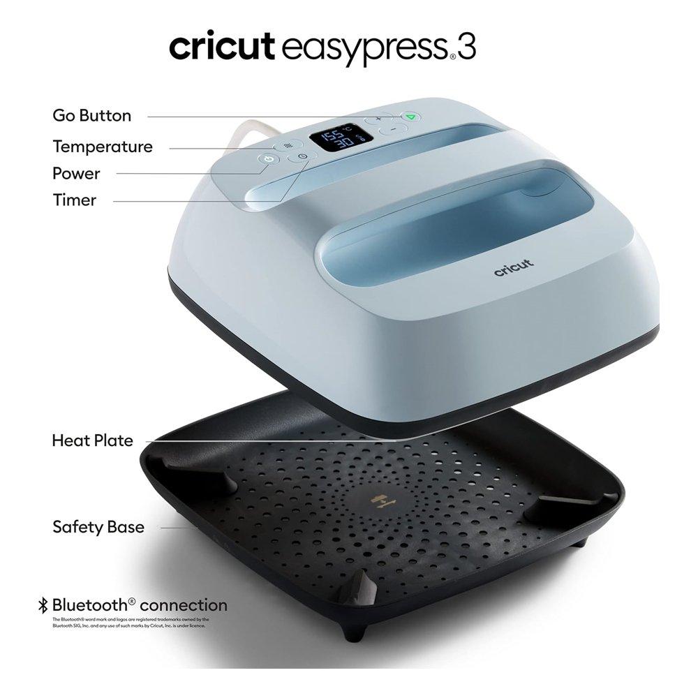 Cricut EasyPress 3 Heat Press, 22.5 x 22.5 cm, 2009145 – Blue 