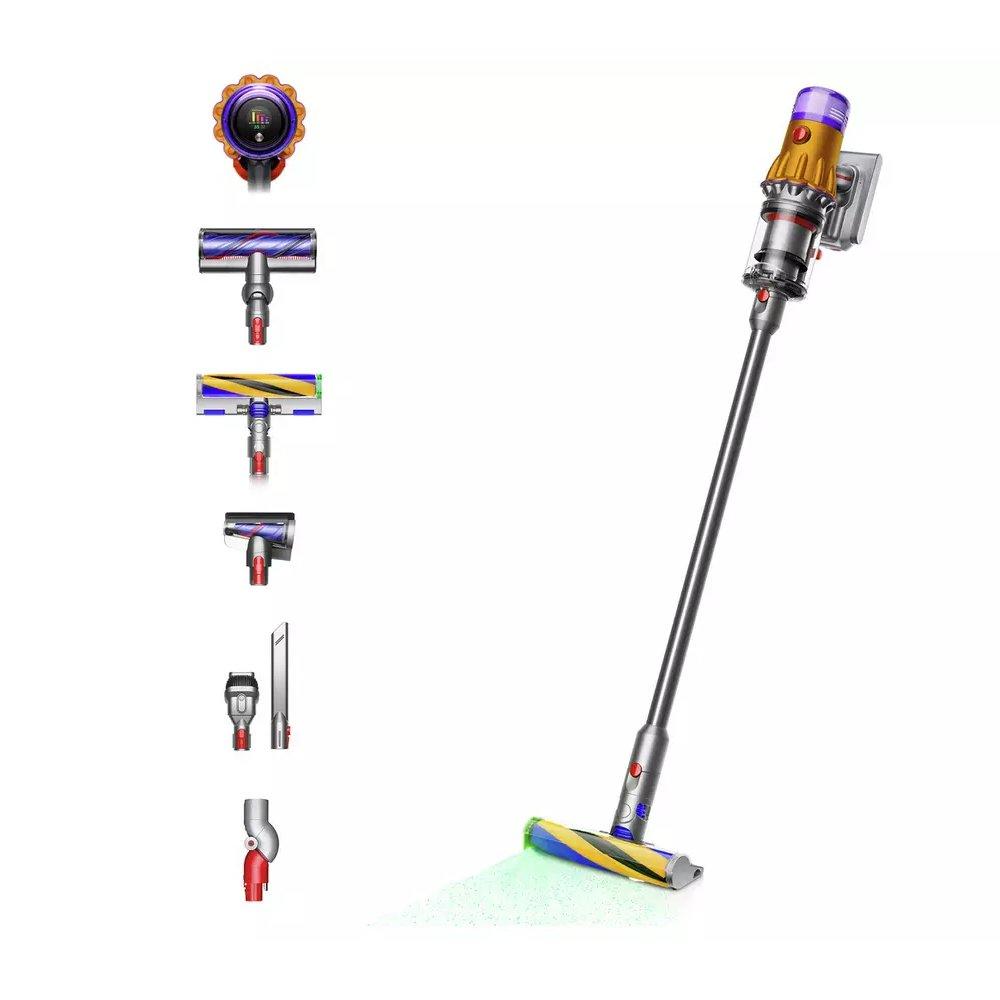 Dyson V12 Detect Slim Absolute Cordless Vacuum Cleaner, 350W, 3.5HRS Charge Time - Yellow/Nickel