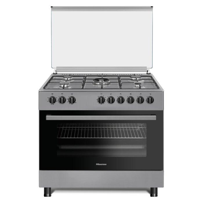 Hisense 90X60 Gas Cooker with Dual Fan, 105L, HGI9B20S - Stainless Steel