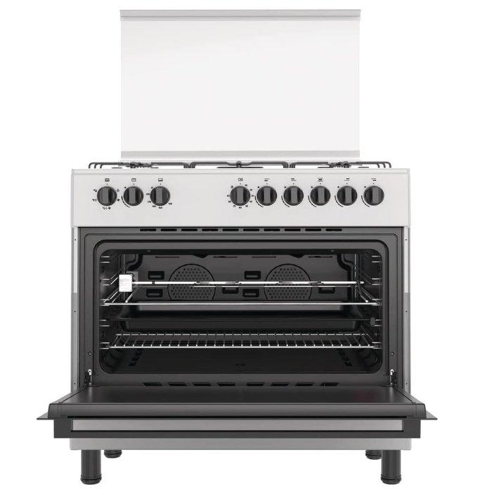 Hisense 90X60 Gas Cooker with Dual Fan, 105L, HGI9B20S - Stainless Steel