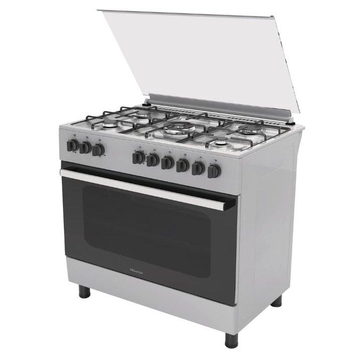 Hisense 90X60 Gas Cooker with Dual Fan, 105L, HGI9B20S - Stainless Steel
