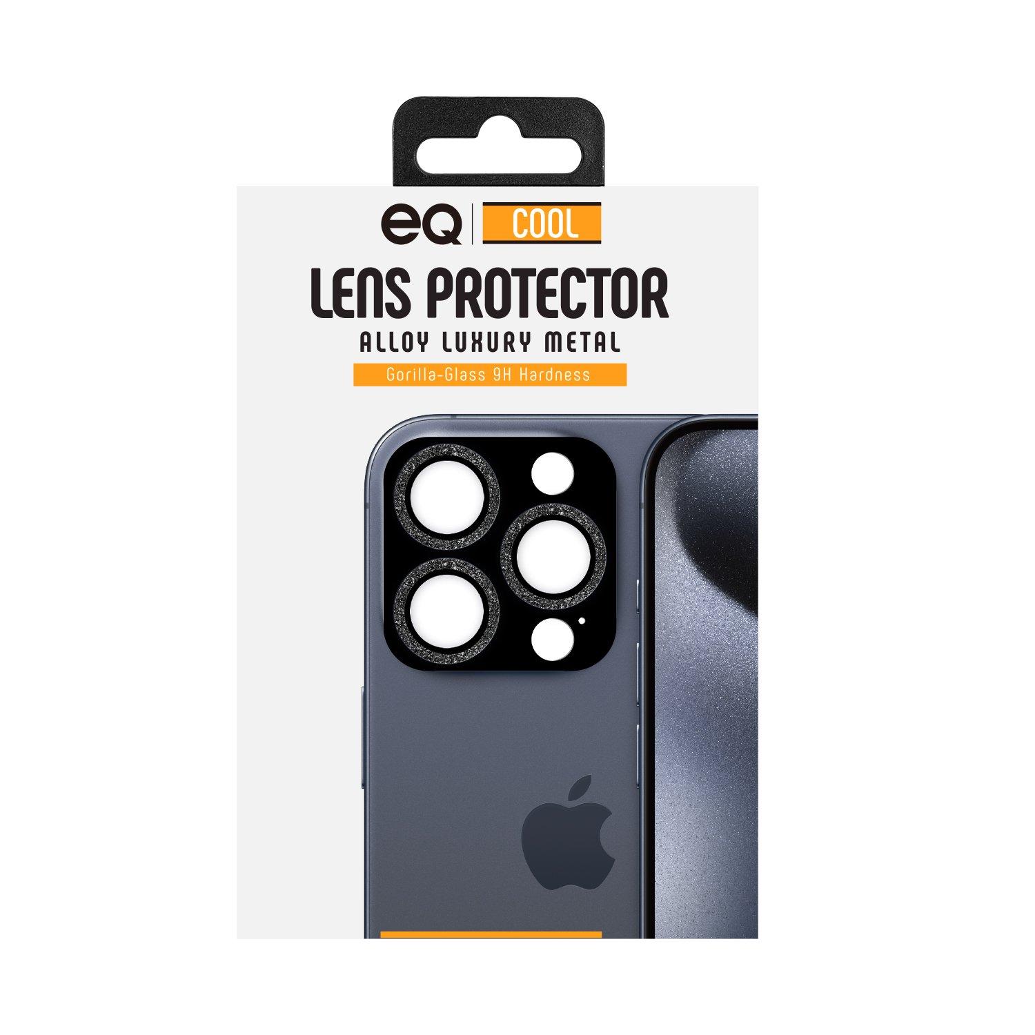 EQ Flash Camera Lens Protector Diamond For iPhone 16 Pro and Pro Max Black