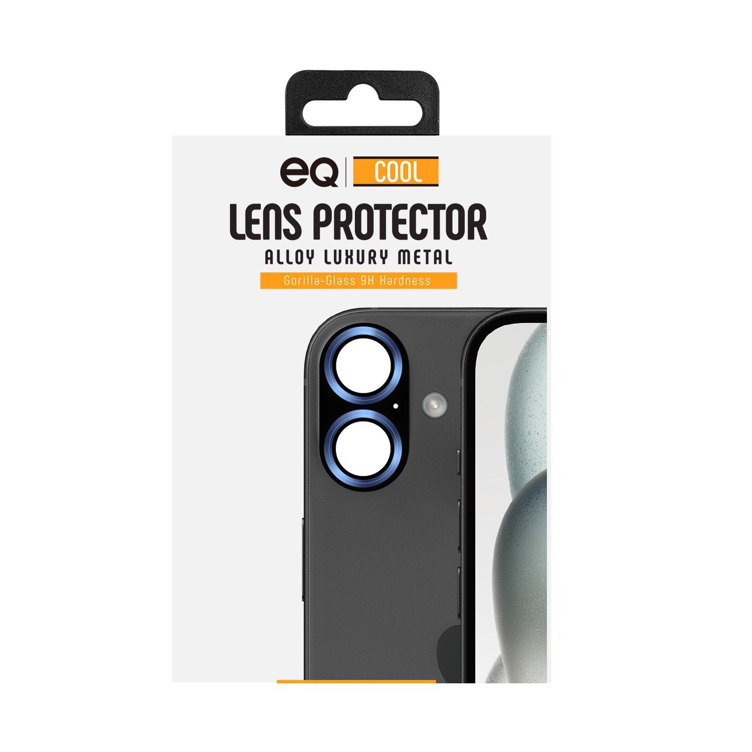 EQ Metal Camera Lens Protector For iPhone 16 and 16 Plus - Blue