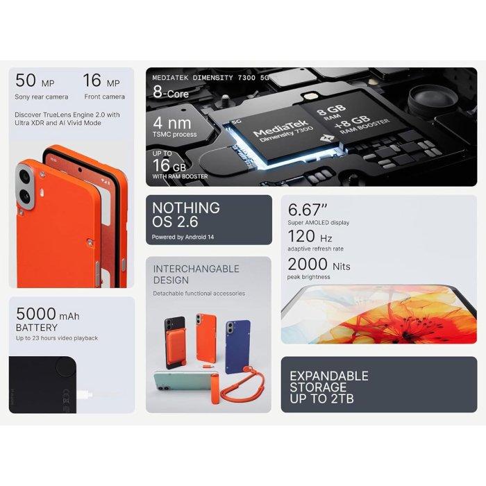 Nothing CMF Phone 1, 5G, 6.67-inch, 256GB, 8GB RAM, 50MP - Black