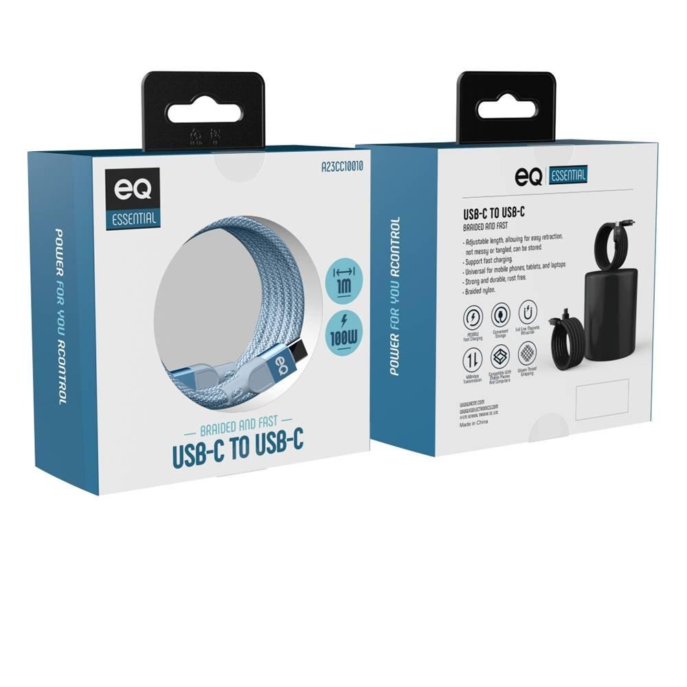 EQ USB-C to USB-C Cable,100W, 2m, A23CC10020 - Blue