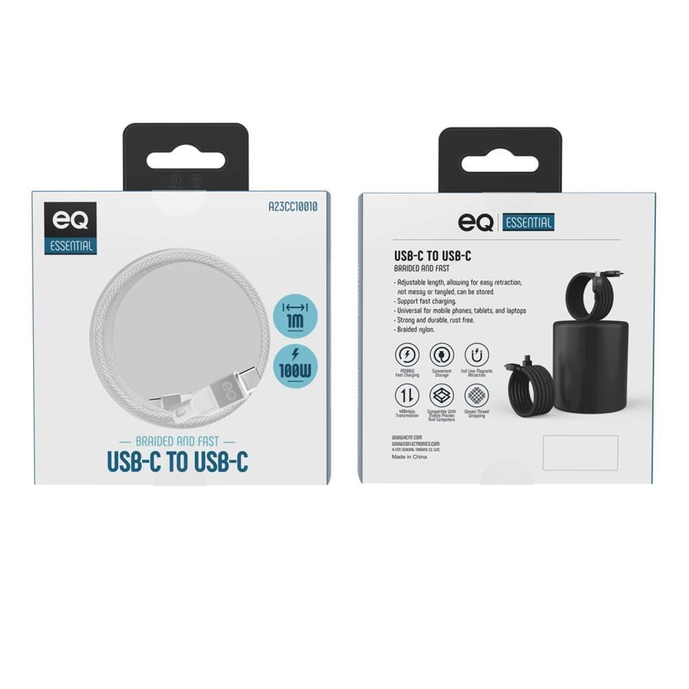 EQ USB-C to USB-C Cable,100W, 2m, A23CC10020 - White