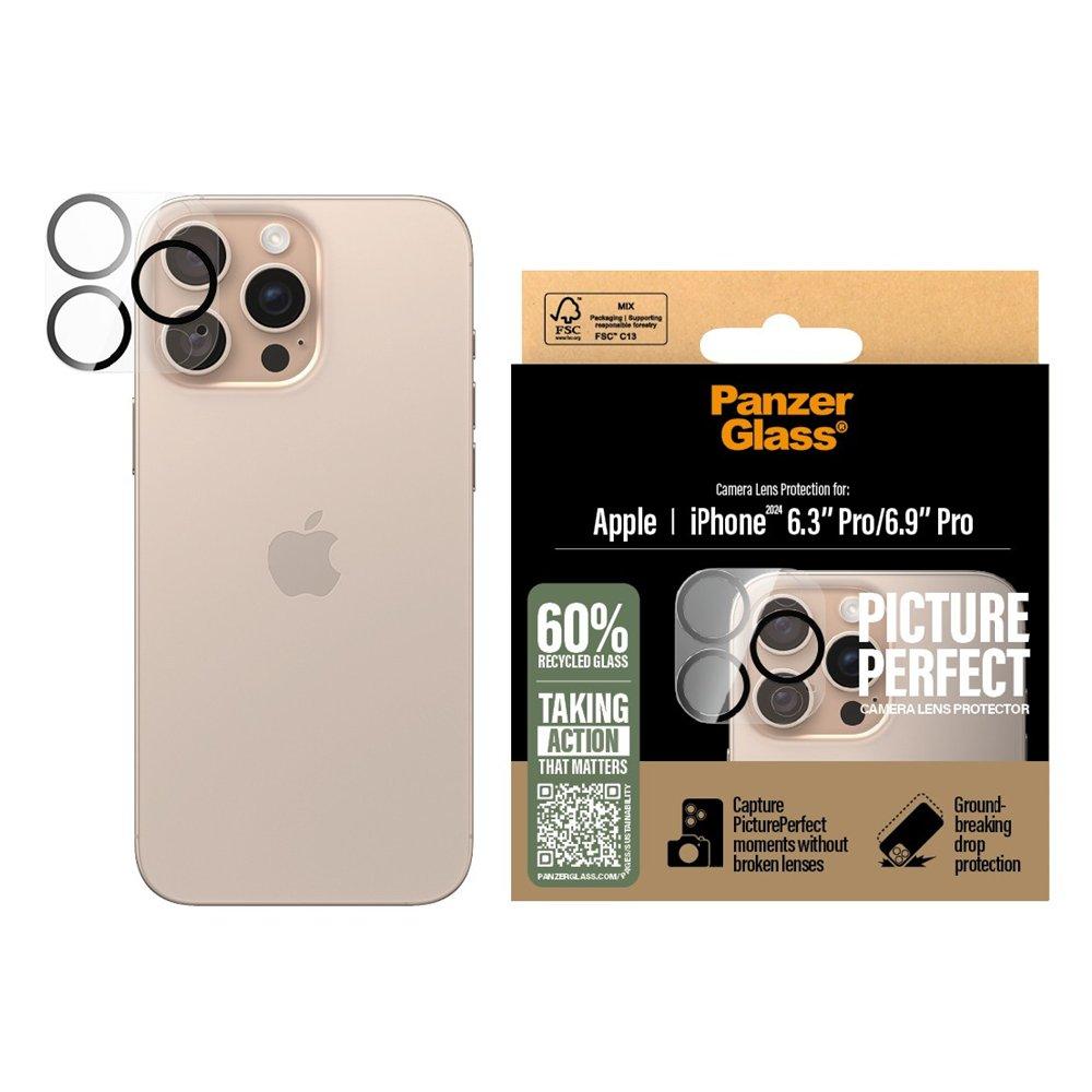 PanzerGlass PG Picture Perfect Camera Lens for iPhone 16 pro & 16 pro max, 6.3/6.9-inch, 1280- Clear