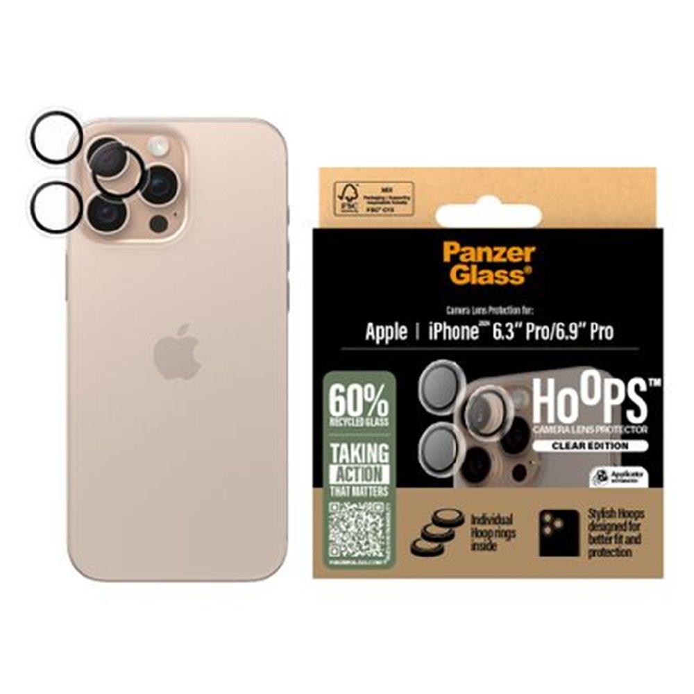 PanzerGlass PG Hoops Camera Lens for iPhone 16 pro & 16 pro max, 6.1/6.7-inch, 1286 - Clear