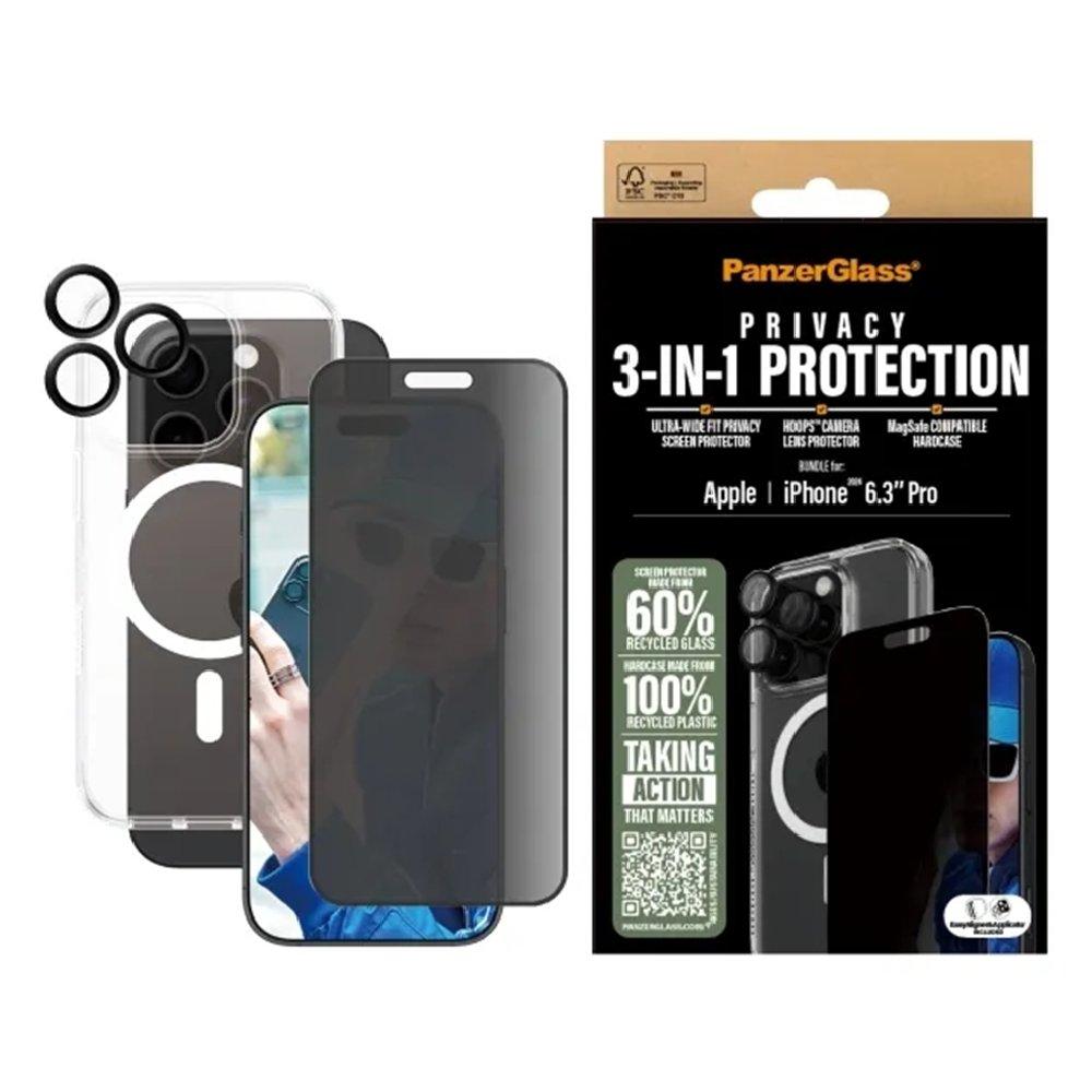 PanzerGlass Privacy PG 3-in-1 Bundle iPhone 16 pro, 6.3-inch, B1292+P2862+1284