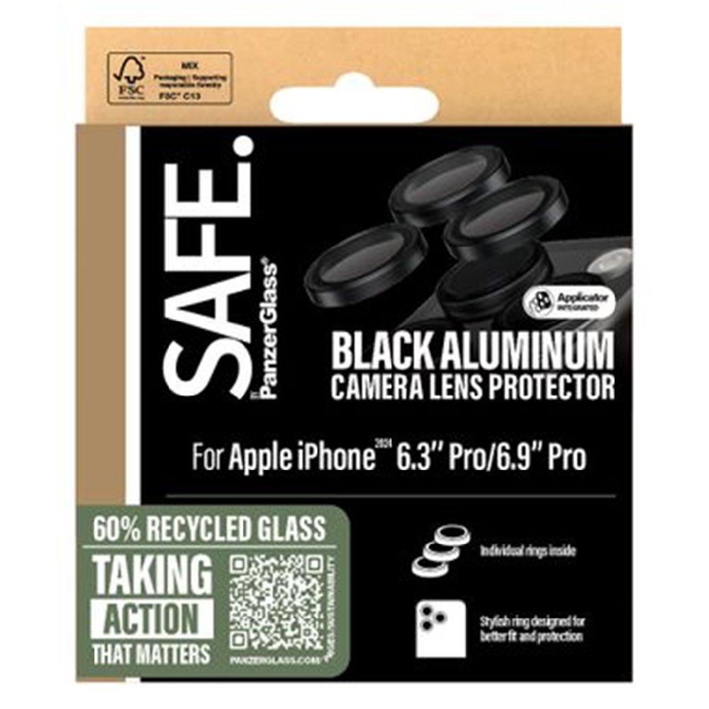 PanzerGlass Safe Hoops Camera Lens Protector iPhone 16 Pro & Por Max, 6.1/6.7", SAFE95891 – Black 