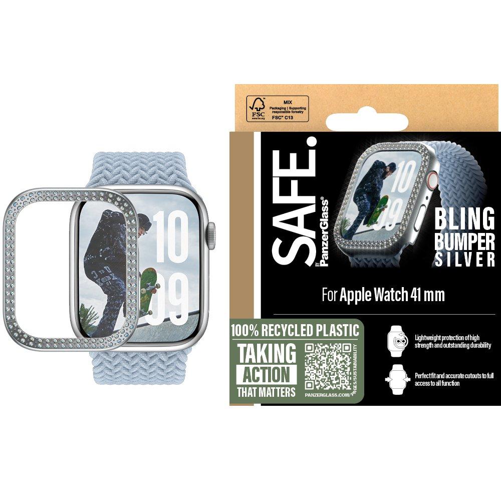 واقي شاشة شفاف سيف لساعة ساعة ابل مقاس 42 مم  من بانزر جلاس - فضي