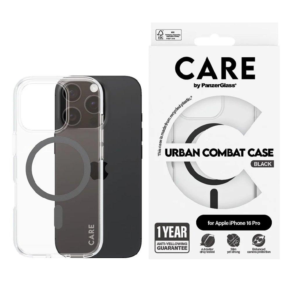 PanzerGlass Urban Combat MagSafe Case for iPhone 16 Pro, 1346 - Black 