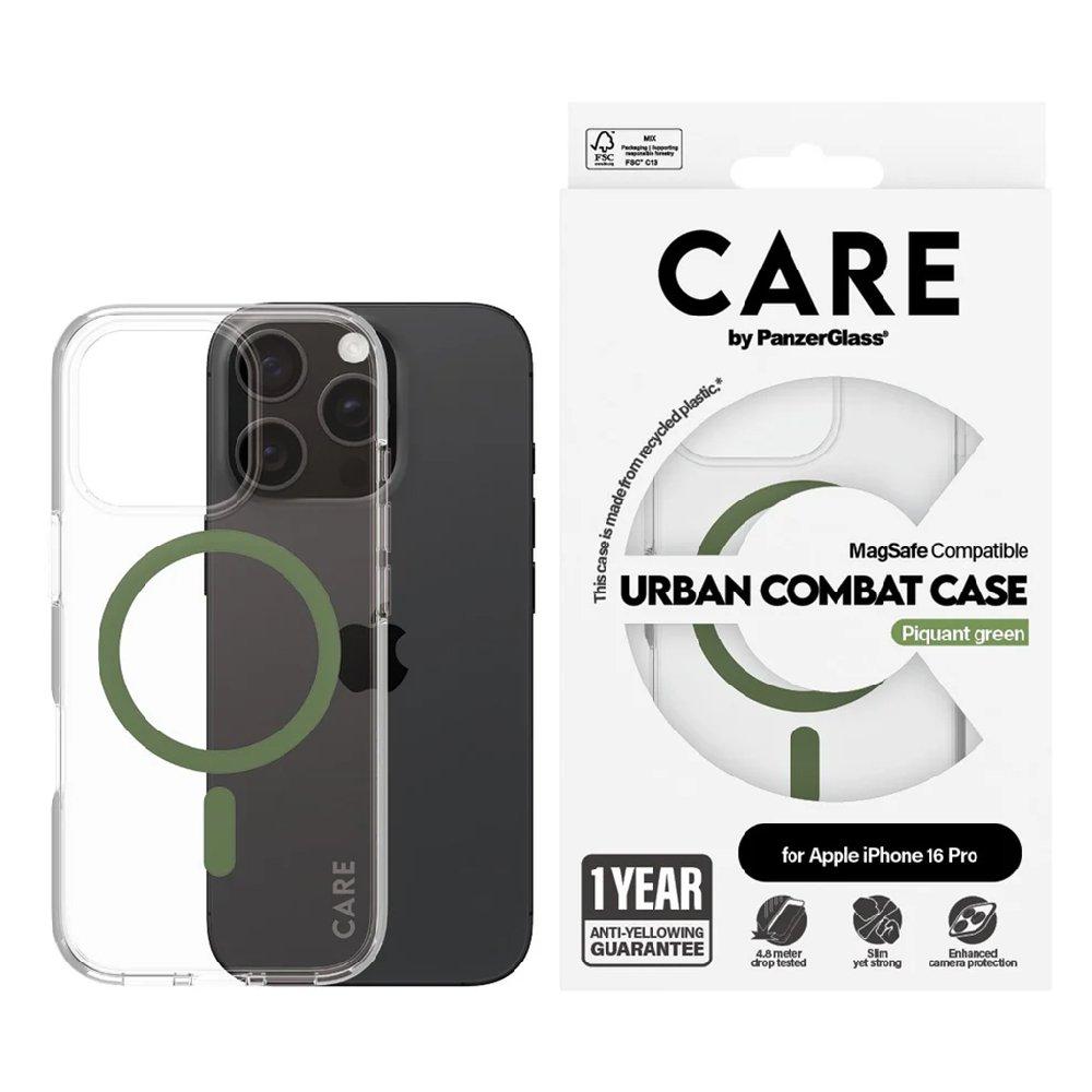 PanzerGlass Care Flagship Case MagSafe iPhone 16 Pro, 1370 – Green