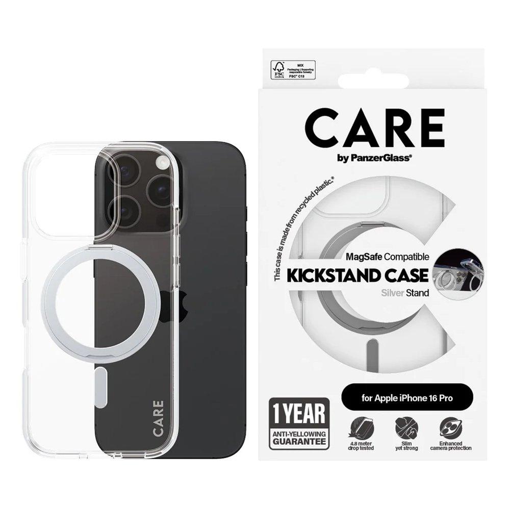 Panzer Care MagSafe Case for iPhone 16 Pro with Kickstand, 1326 – Silver