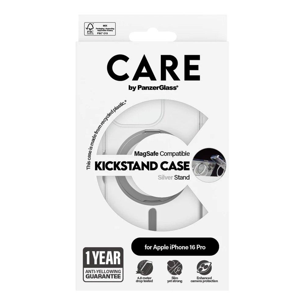 Panzer Care MagSafe Case for iPhone 16 Pro with Kickstand, 1326 – Silver