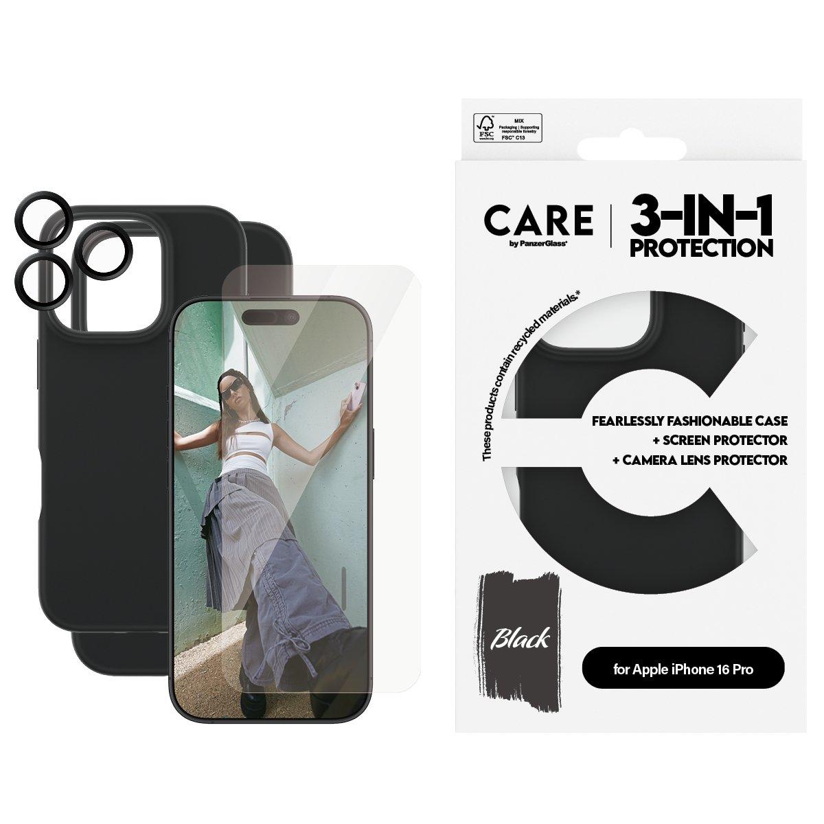 Panzer Bundle Set 3 in 1 Protection Care For iPhone 16 Pro